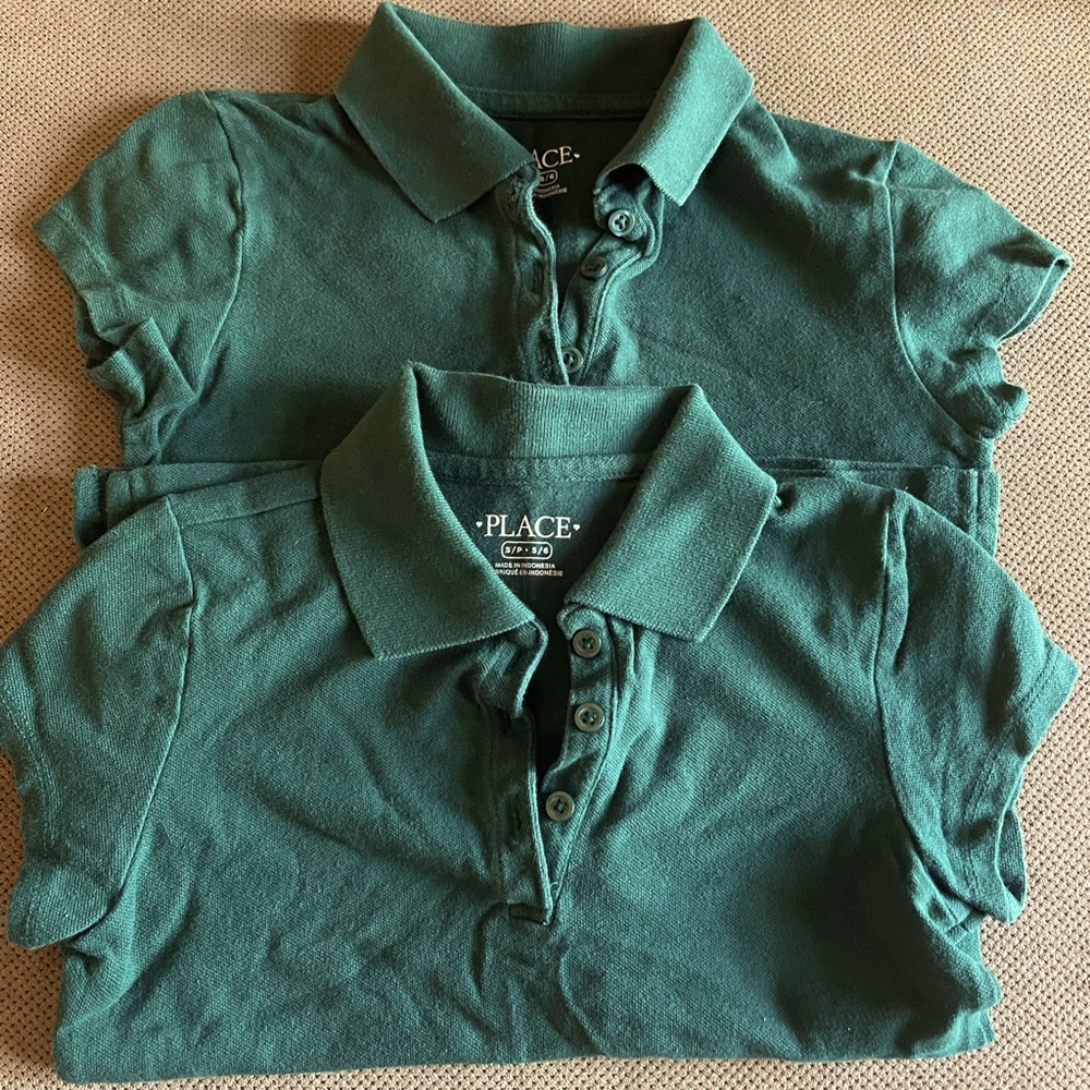 2 Green Polo Shirts - Children’s Place - Size S/P~ 5/6 Hunter Green